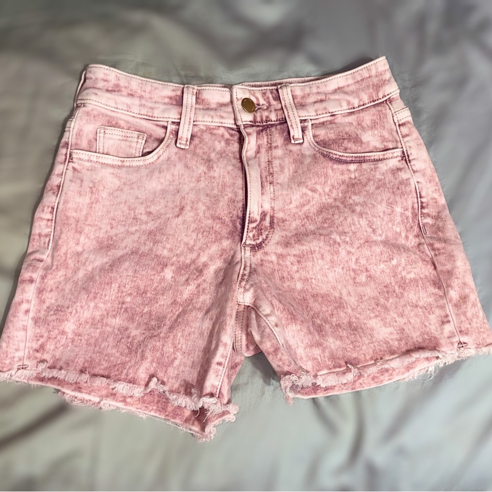 Light Pink Denim High Waisted Shorts